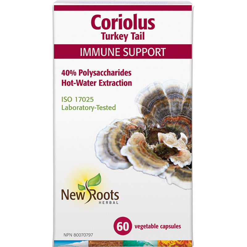 New Roots Coriolus Turkey Tail 500mg 60 Vegetarian Capsules