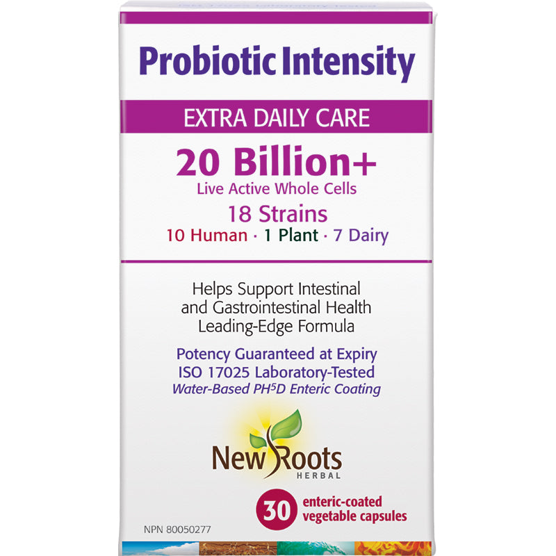 New Roots Probiotic Intensity 20 Billion+ 30 Enteric-Coated Vegetarian Capsules