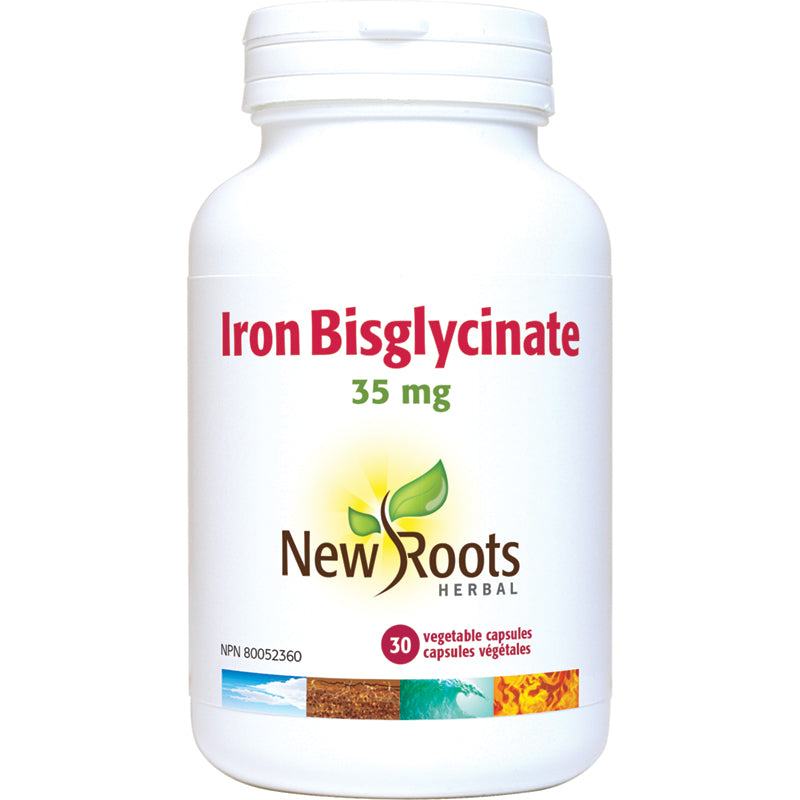 New Roots Iron Bisglycinate 35mg 30 Vegetarian Capsules