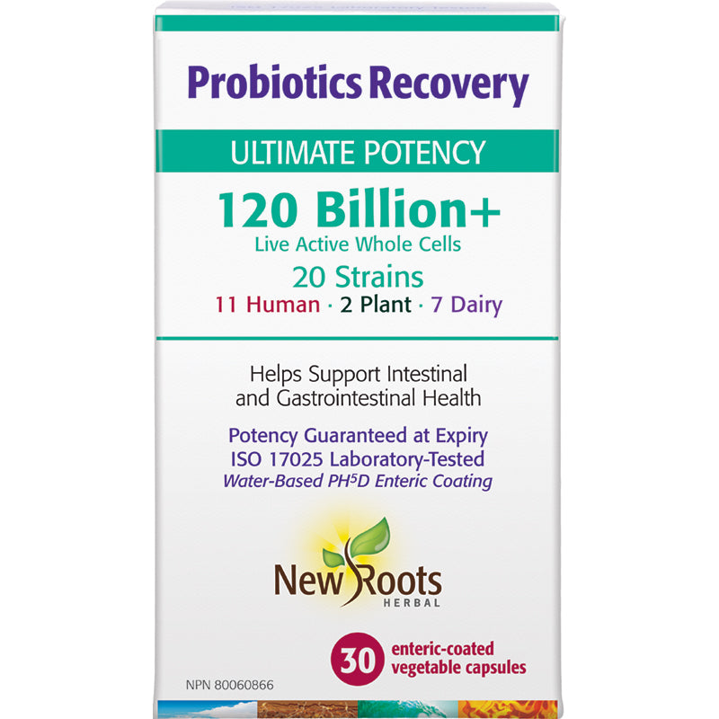 New Roots ProbioticRecovery 120 Billion+ 30 Enteric Coated Vegetarian Capsules