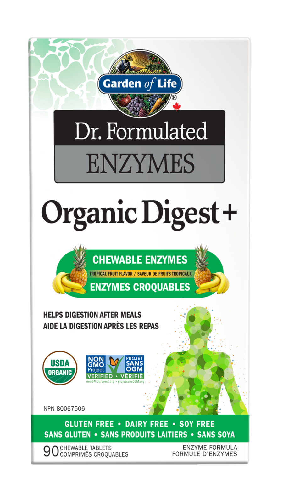 Garden of Life Dr. Formulated Enzymes Organic Digest+ 90 Chewable Tablets