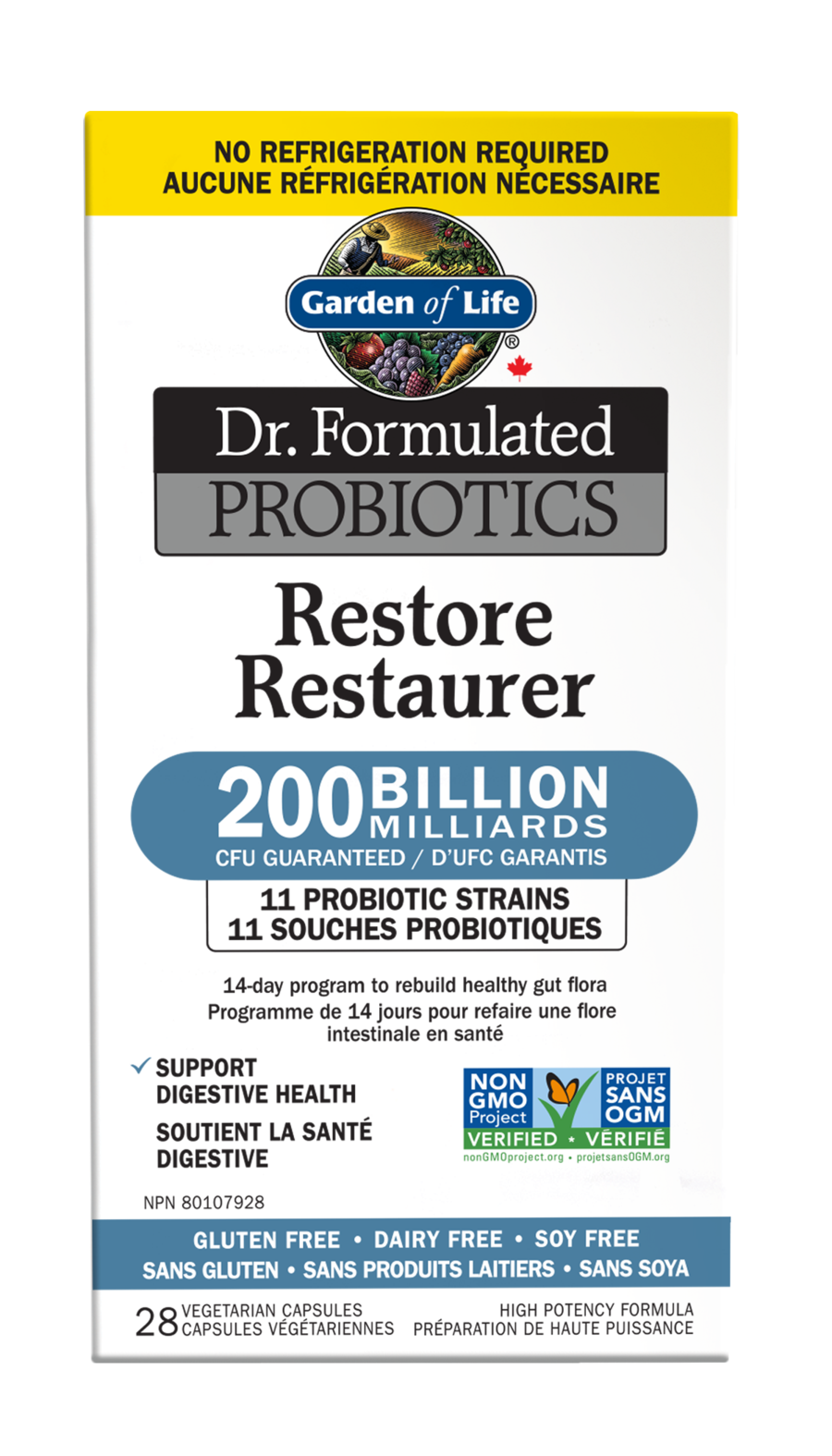 Garden of Life Dr. Form. Probiotics Restore 200 Billion 28 Vegetarian Capsules