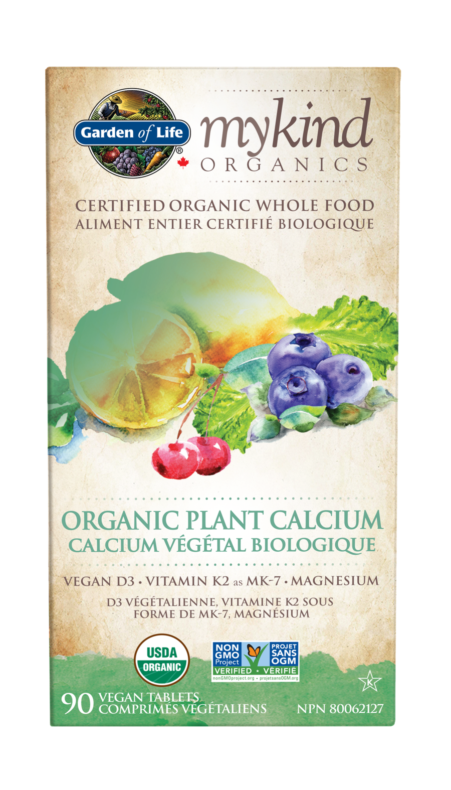 Garden of Life MyKind Organics Organic Plant Calcium 90 Vegan Tablets
