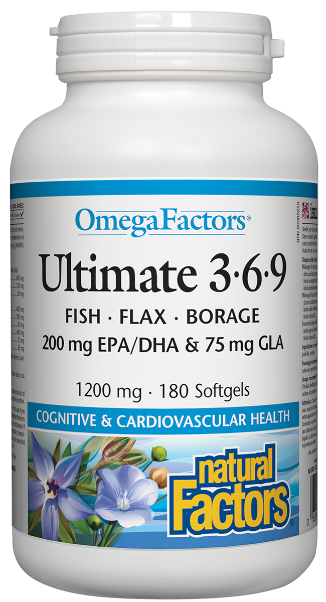 Natural Factors OmegaFactors Ultimate 3.6.9 1200mg 180 Softgels