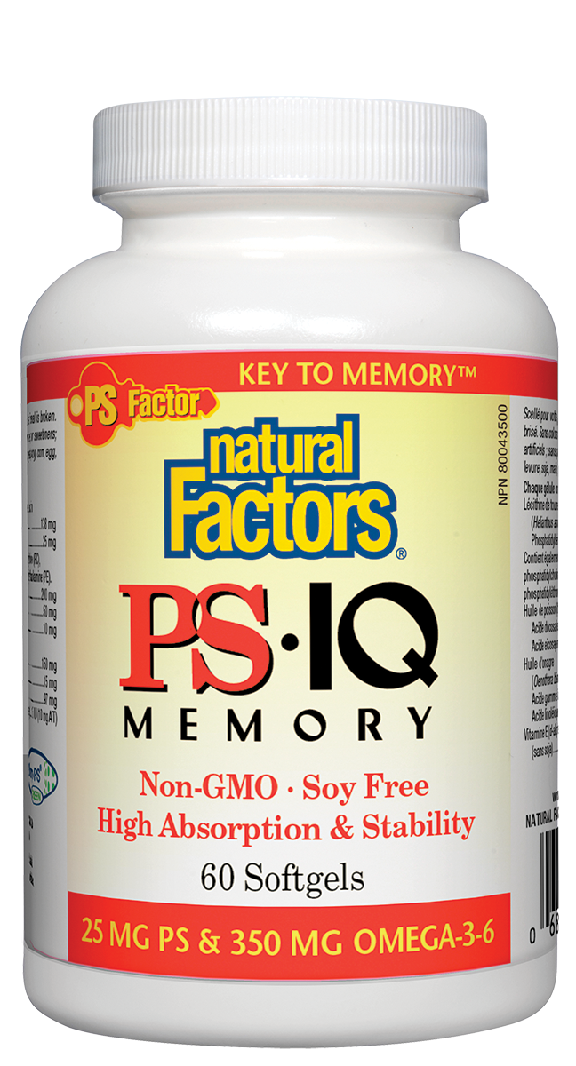 Natural Factors PS IQ Memory Non-GMO 60 Softgels