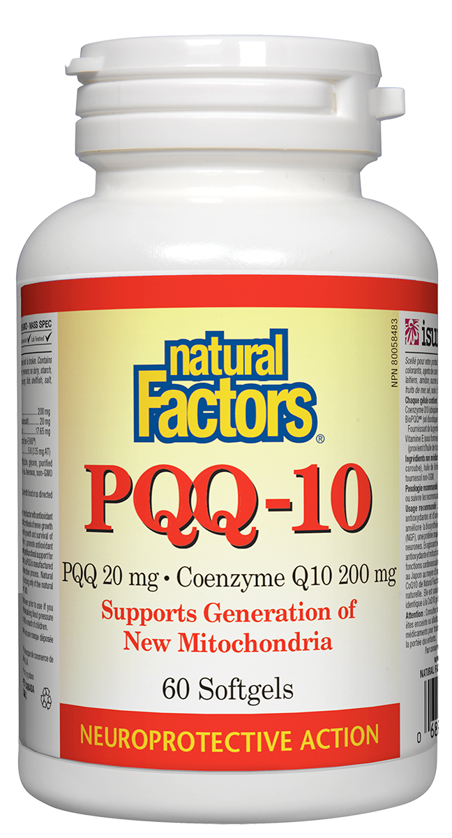 Natural Factors PQQ-10 20mg PQQ 200mg Q10 60 Softgels