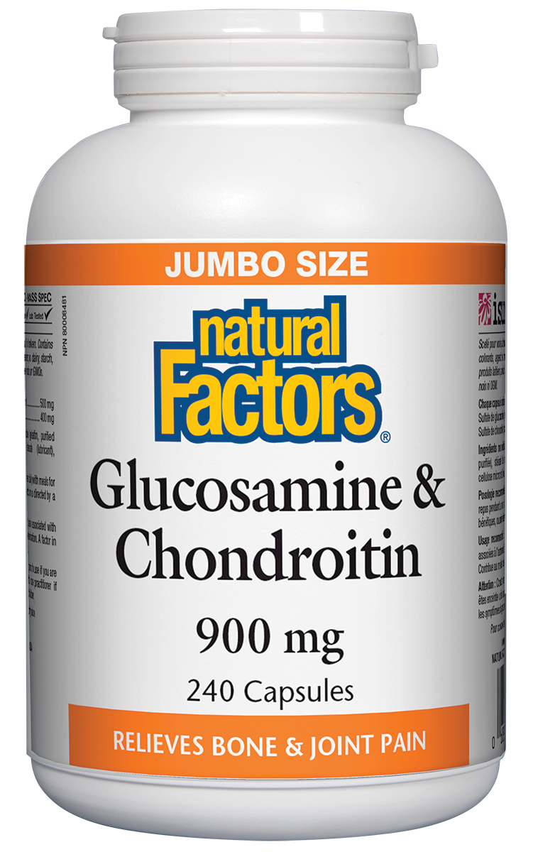Natural Factors Glucosamine & Chondroitin Sulfate 900mg 240 Capsules