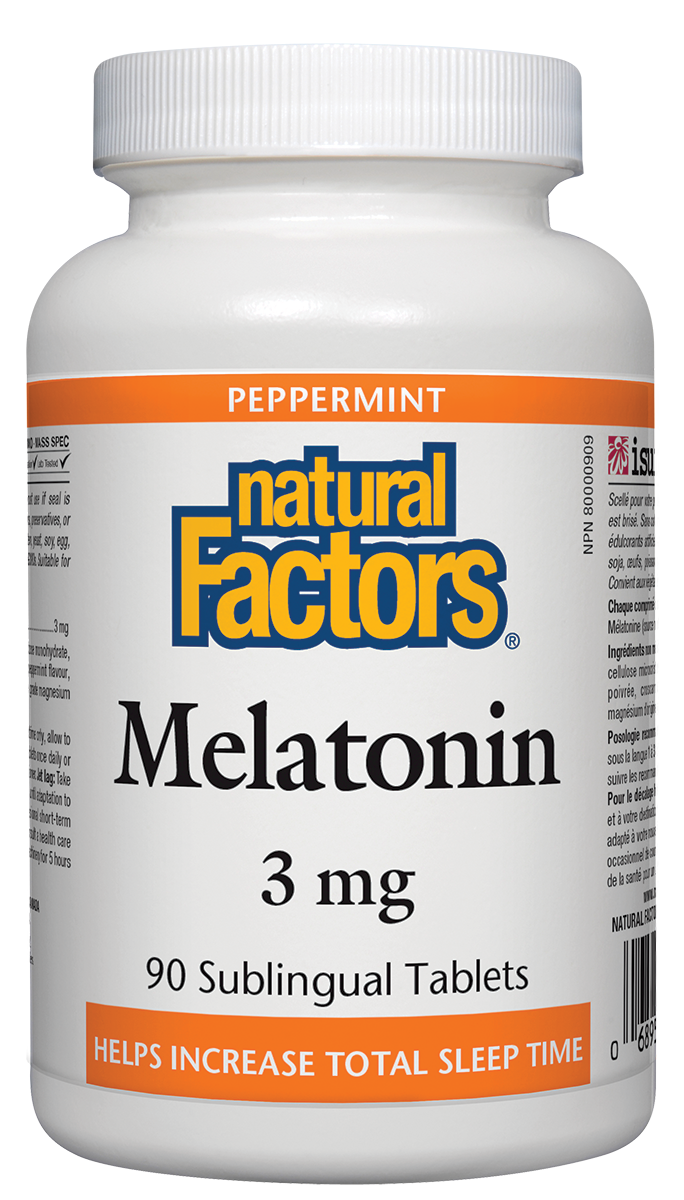 Natural Factors Melatonin 3mg Peppermint 90 Sublingual Tablets