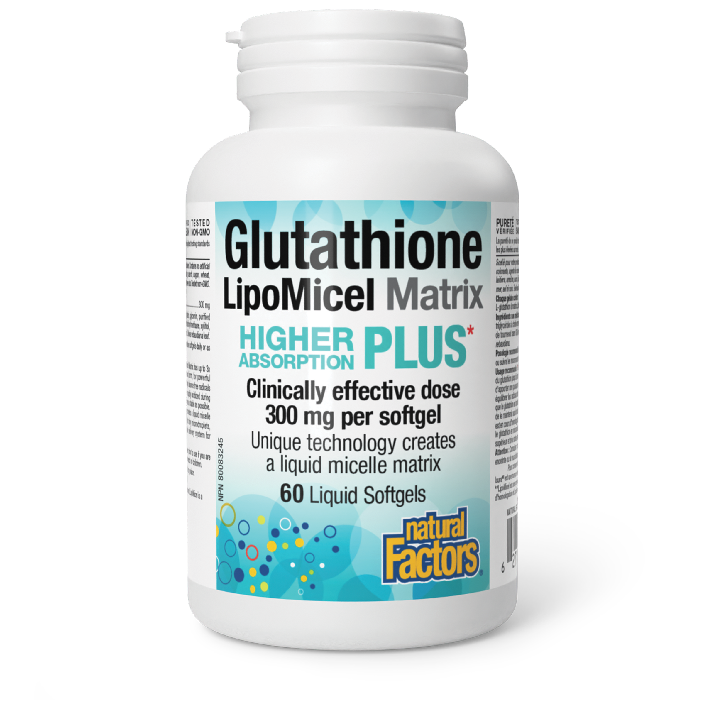 Natural Factors Glutathione LipoMicel Matrix 300mg 60 Softgels