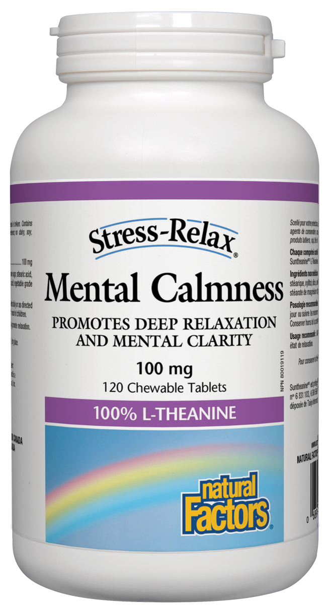 Natural Factors Stress-Relax Mental Calmness 100mg 120 Chewable Tablets