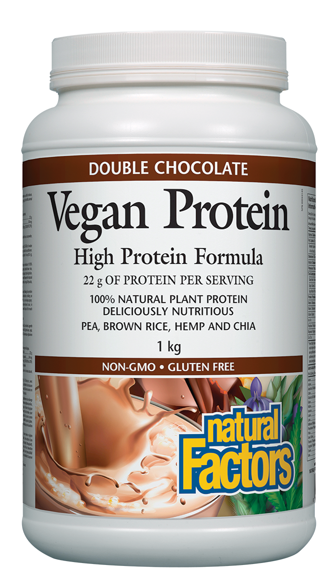 Natural Factors Vegan Protein High Protein Formula Double Chocolate 1kg