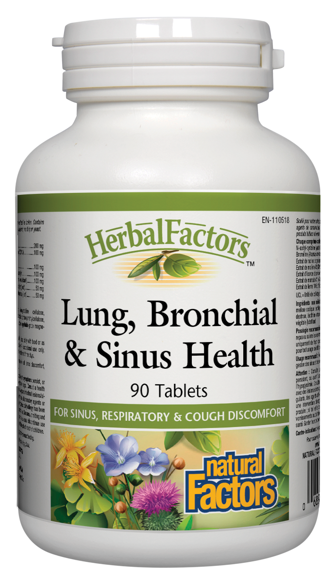Natural Factors HerbalFactors Lung, Bronchial & Sinus Health 90 Tablets