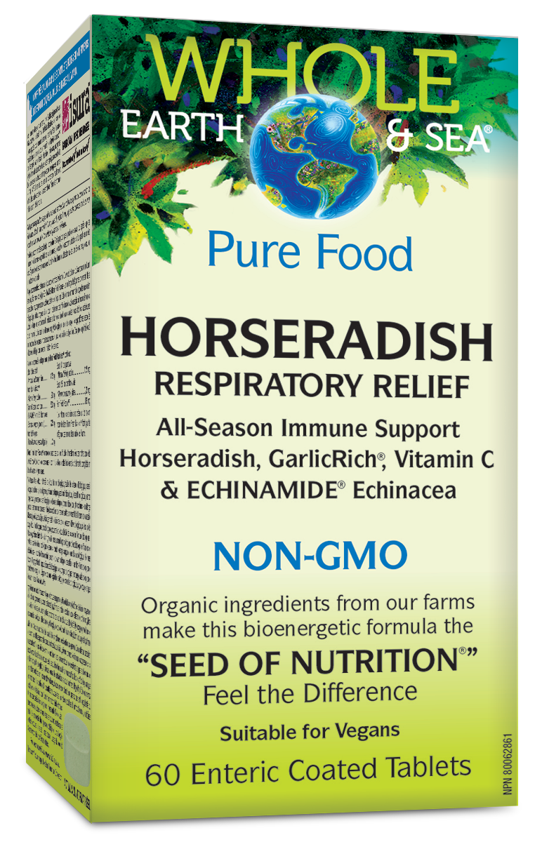 Whole Earth And Sea Horseradish Respiratory Relief NON-GMO 60 Enteric Coated Tablets