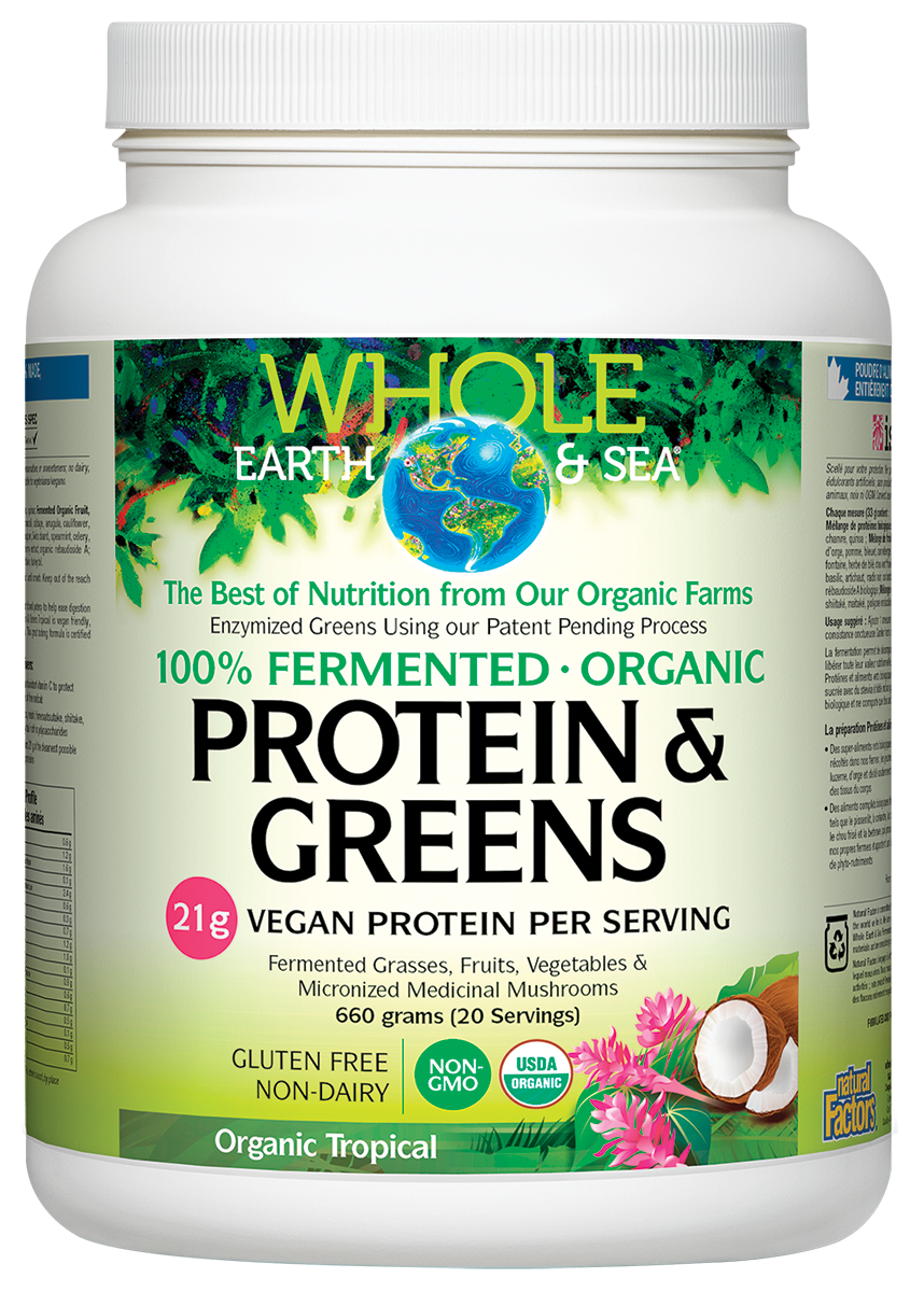Whole Earth & Sea 100% Fermented Protein & Greens Organic Tropical 660g