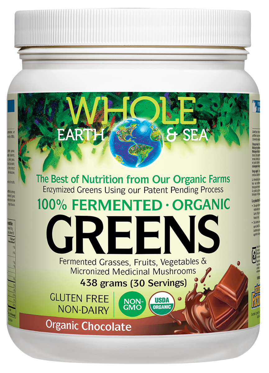 Whole Earth & Sea 100% Fermented Organic Greens Chocolate Flavour 438g