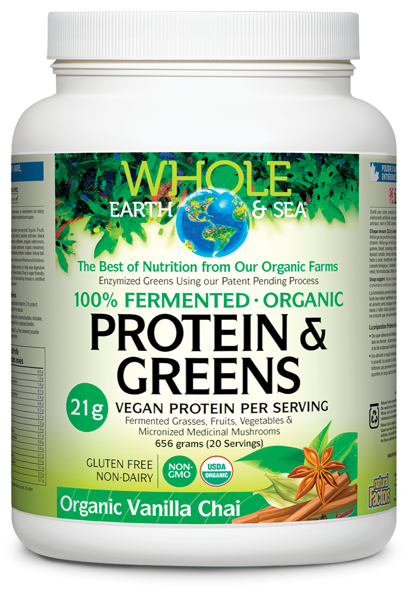 Whole Earth & Sea 100% Fermented Protein & Greens Organic Vanilla Chai 656g