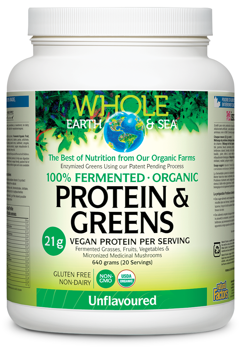 Whole Earth & Sea 100% Fermented Organic Protein & Greens Unflavoured 640g