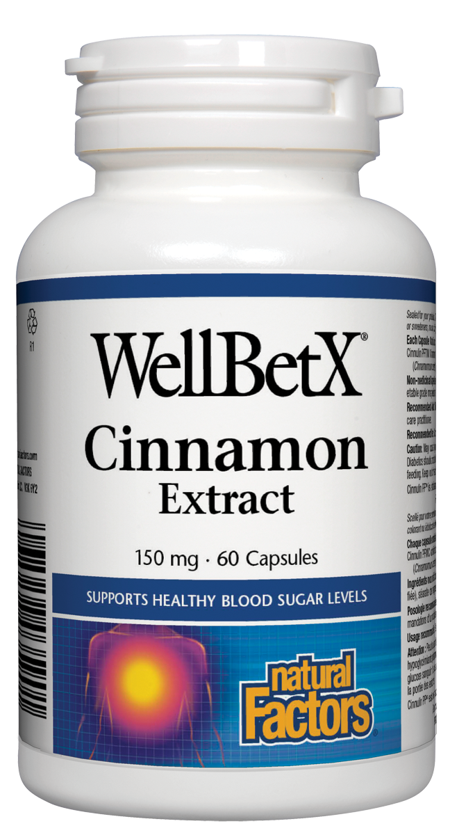 Natural Factors WellBetX Cinnamon Extract 150mg 60 Capsules