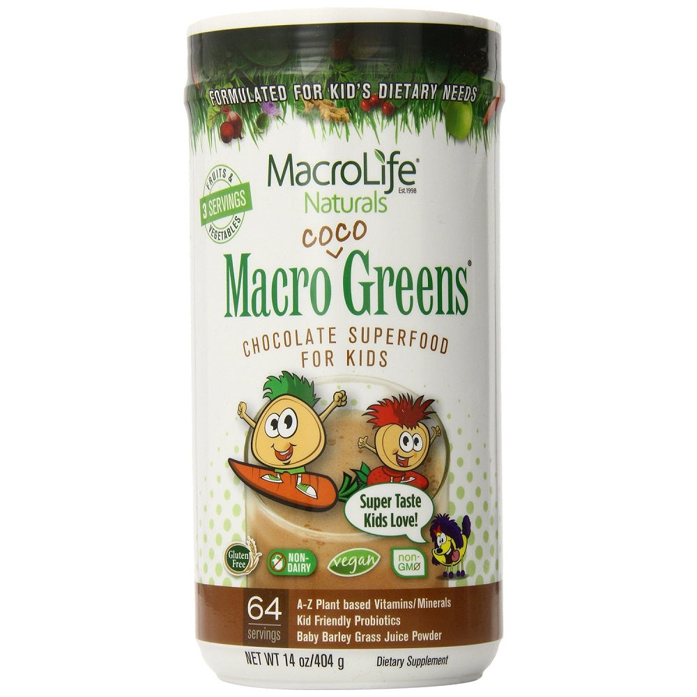 Macrolife Naturals Macro Coco Greens Chocolate Superfood for Kids 404g