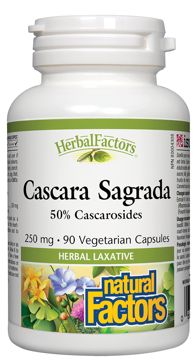 Natural Factors Cascara Sagrada HerbalFactors 250mg 90 Vegetarian Capsules