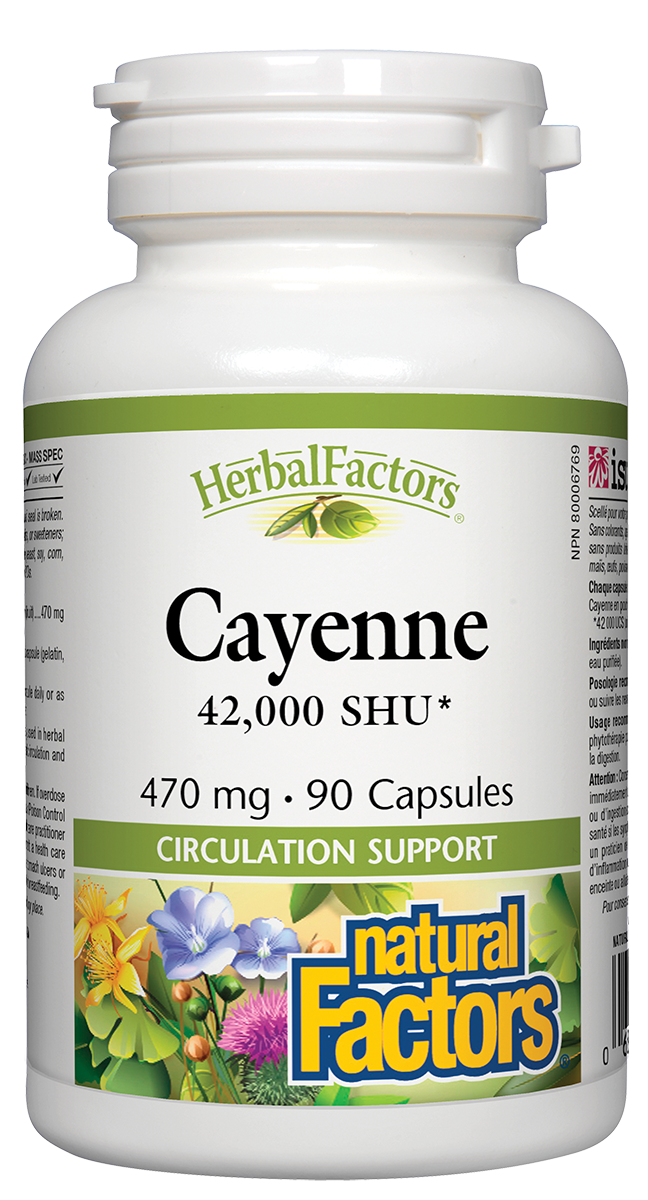 Natural Factors Cayenne HerbalFactors 470mg 90 Capsules
