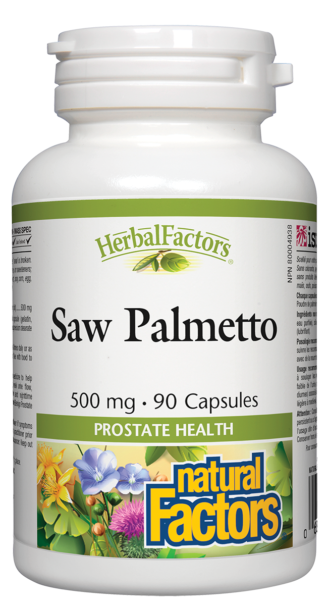 Natural Factors Saw Palmetto HerbalFactors 500mg 90 Capsules