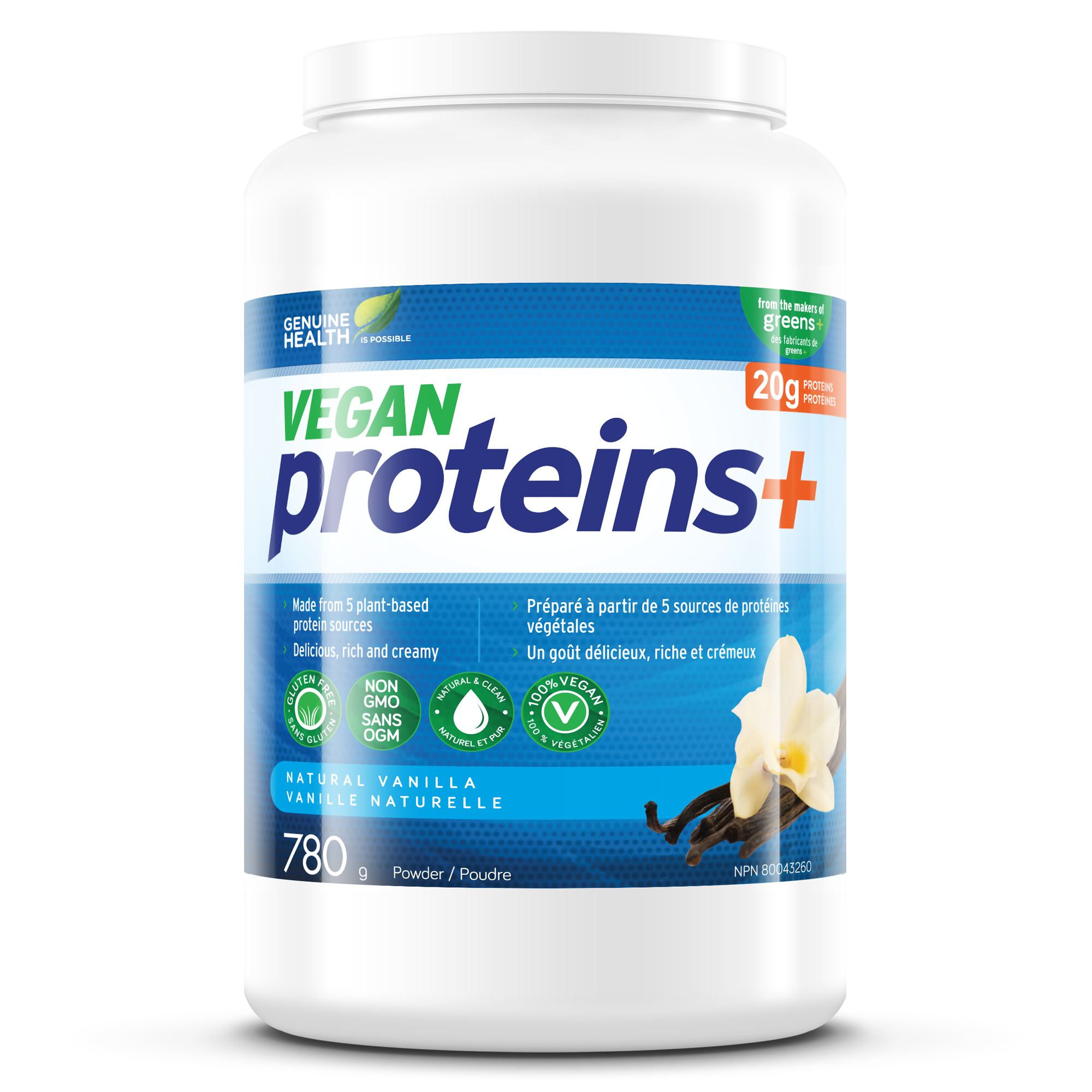 Genuine Health Vegan Proteins+ Vanilla 780g