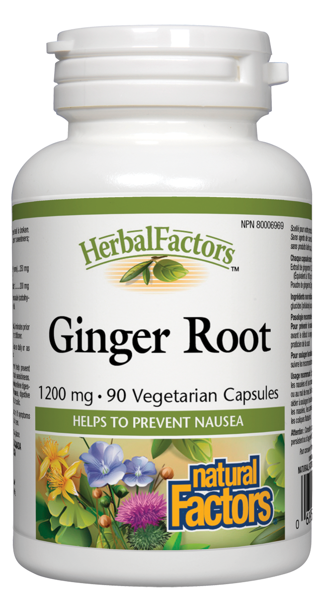 Natural Factors HerbalFactors Ginger Root 1200mg 90 Vegetarian Capsules