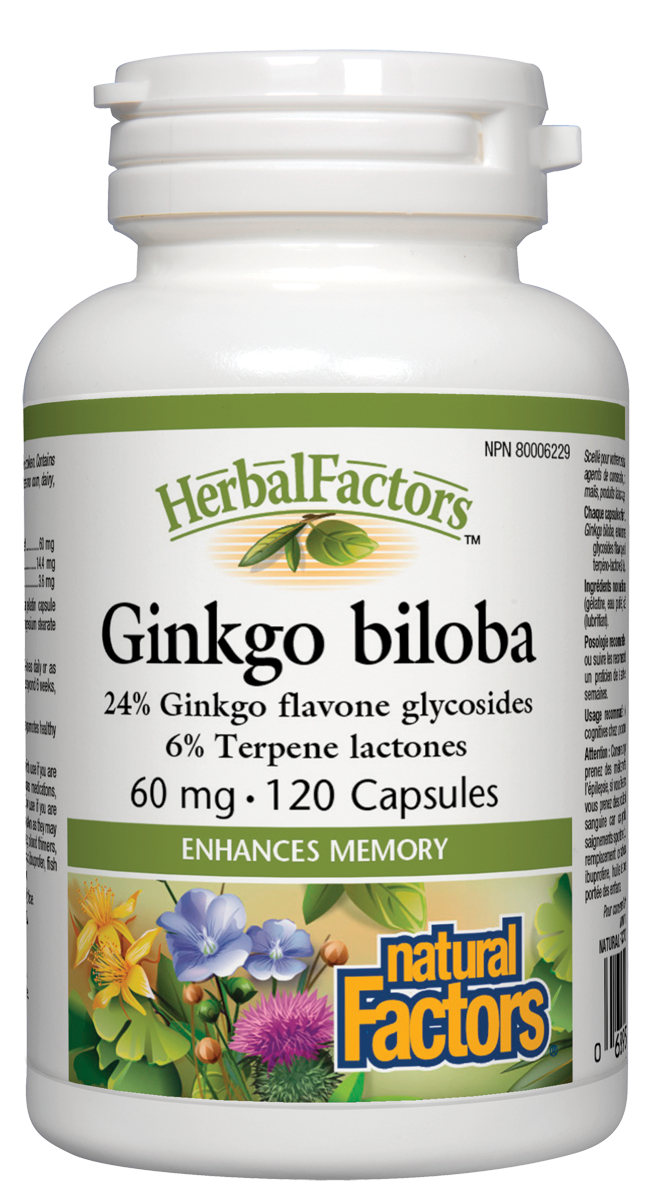 Natural Factors HerbalFactors Ginkgo Biloba 120 Capsules