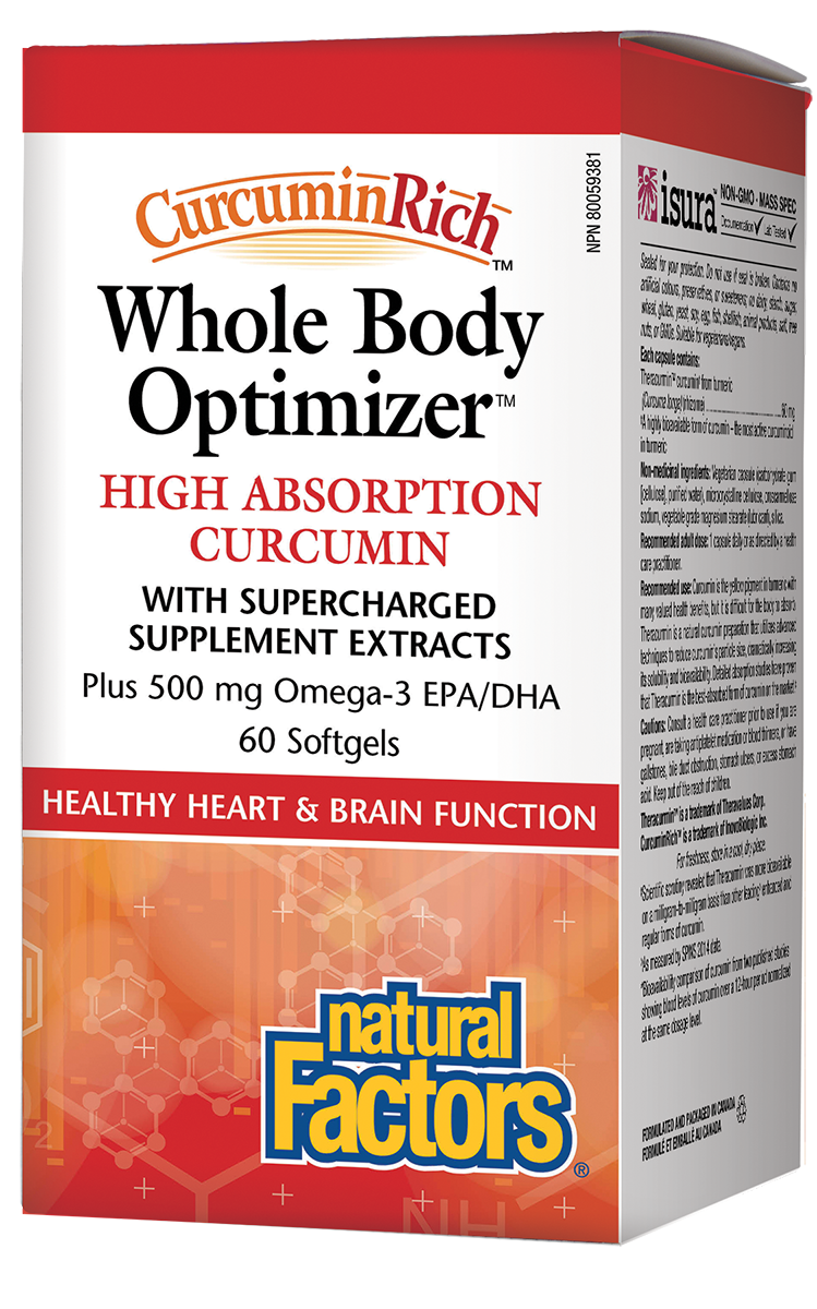Natural Factors CurcuminRich Whole Body Optimizer 60 Softgels