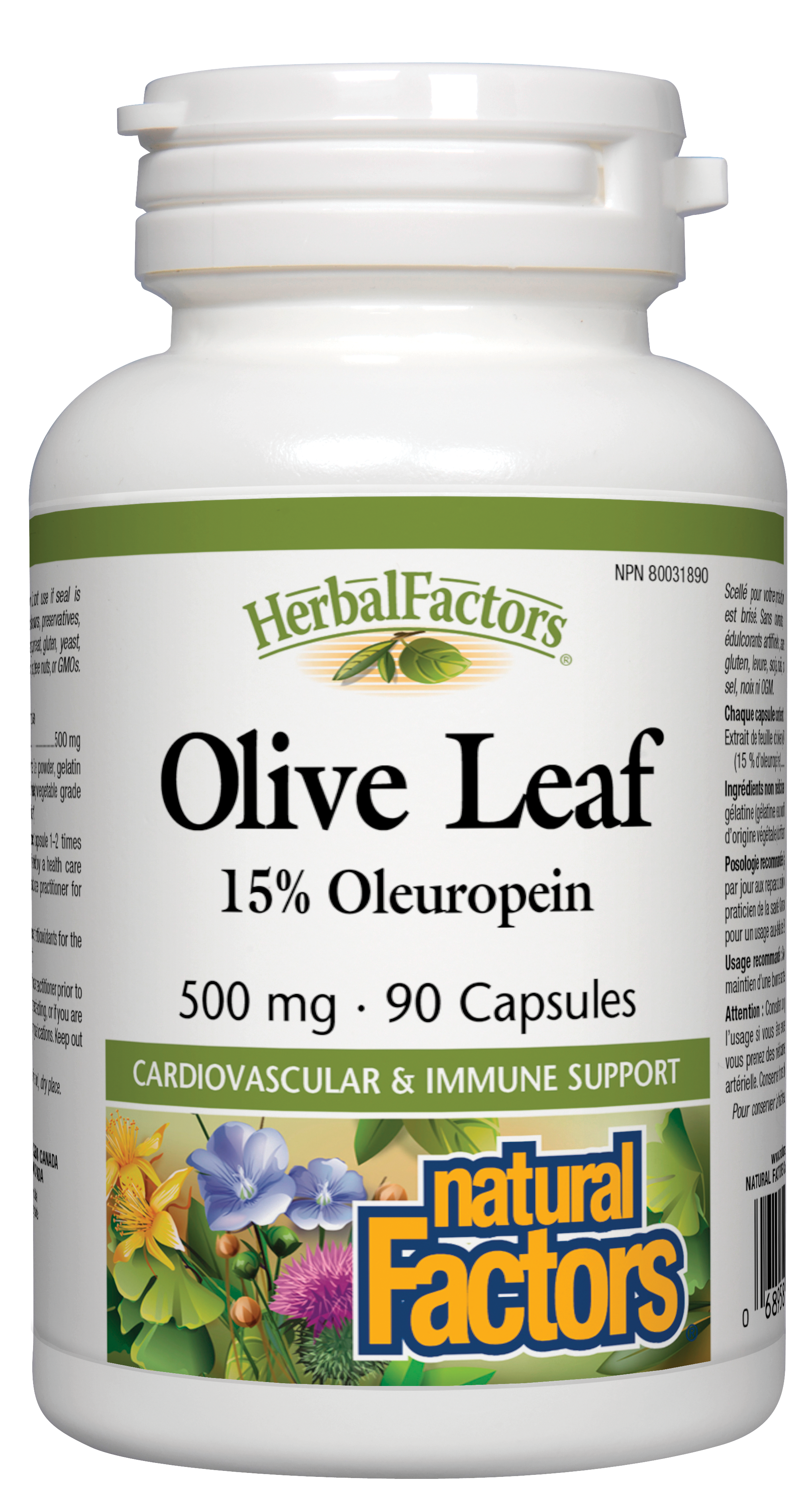 Natural Factors Olive Leaf HerbalFactors 90 Capsules
