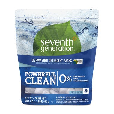 Seventh Generation Free & Clear Dishwashing Pacs 45 Packs (discontinued)