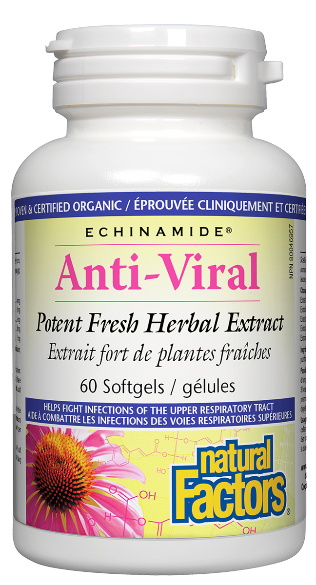 Natural Factors ECHINAMIDE Anti-Viral Fresh Herbal Extract 60 Softgels