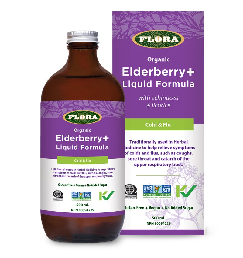 Flora Organic Elderberry+ Liquid Formula 500ml
