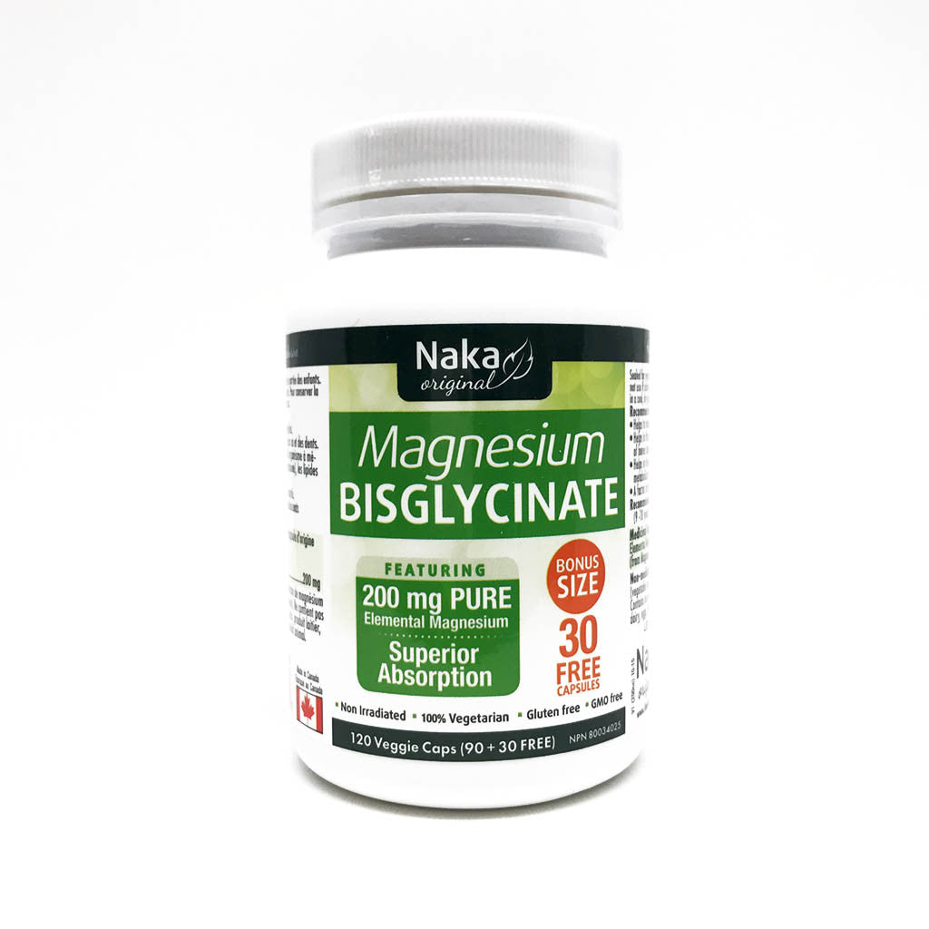Naka Magnesium Bisglycinate 200mg 120 Vegetarian Capsules