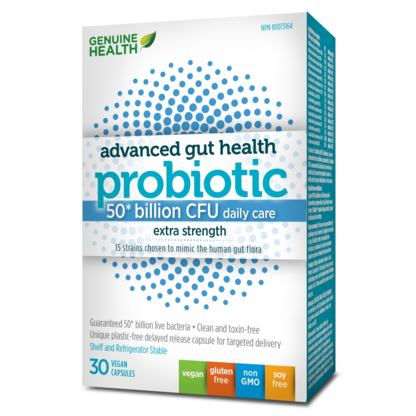 Genuine Health Advanced Gut Health Probiotic 50 Billion 30 Vegetarian Capsules