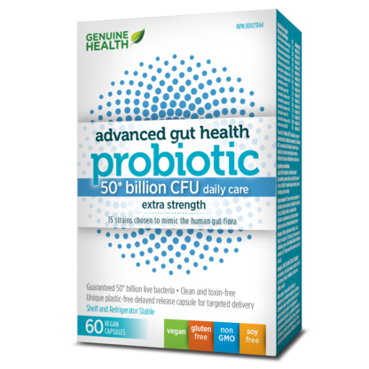 Genuine Health Advanced Gut Health Probiotic 50 Billion 60 Vegetarian Capsules