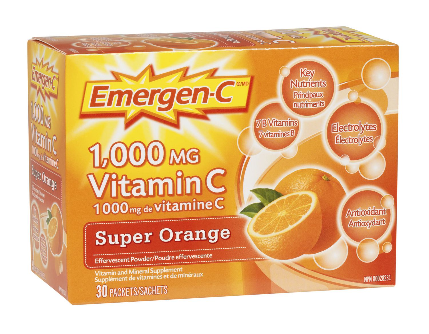 Emergen-C Super Orange Single Pack 30/Pack