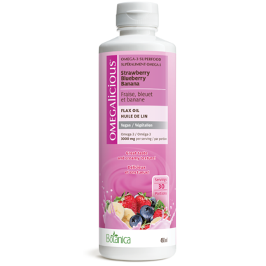Botanica Omegalicious Vegan Strawberry Blueberry Flax Oil 450ml