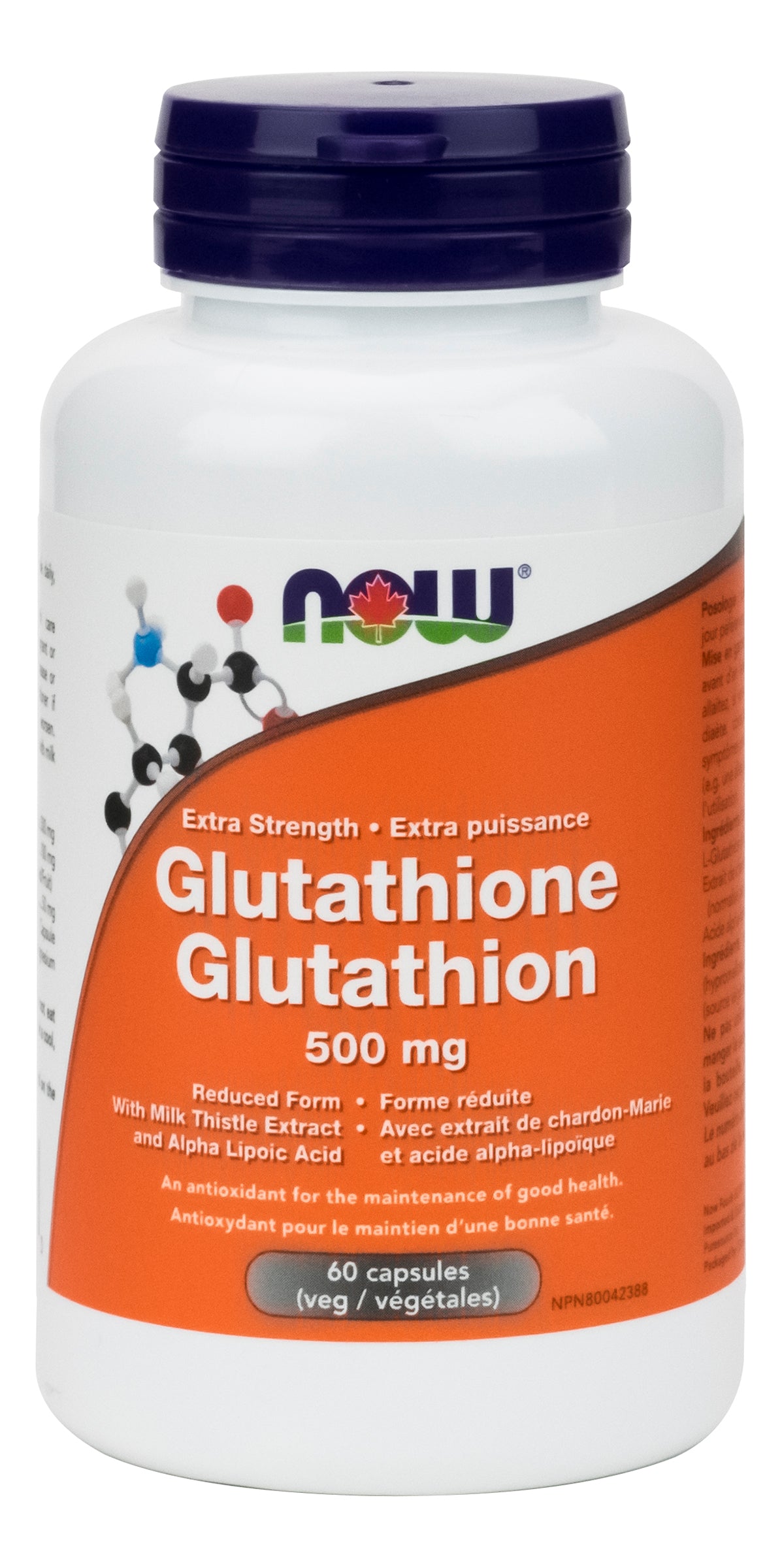 NOW Glutathione 500mg 60 Vegetarian Capsules