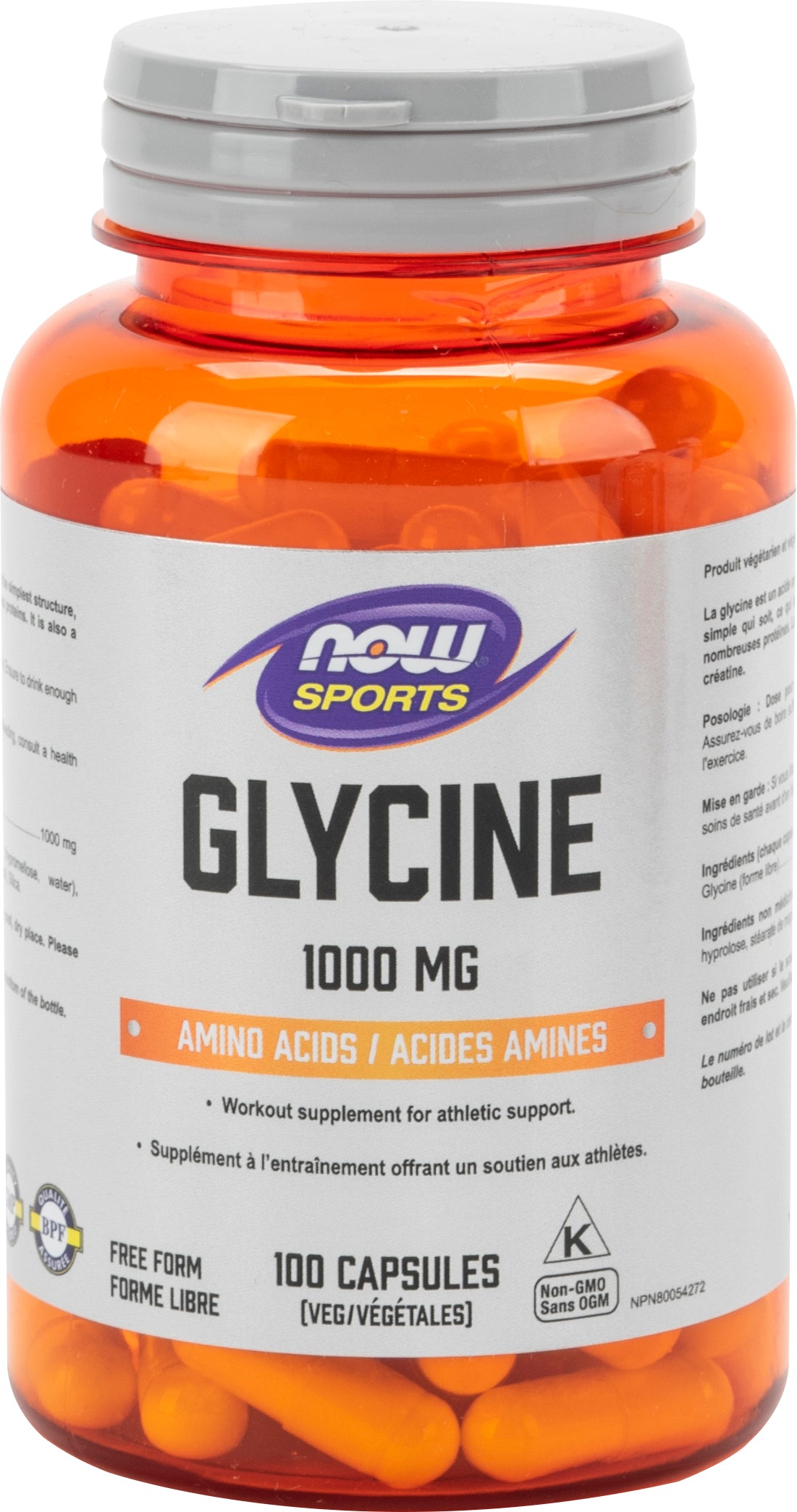 NOW Sports Glycine 1000mg 100 Vegetarian Caspules