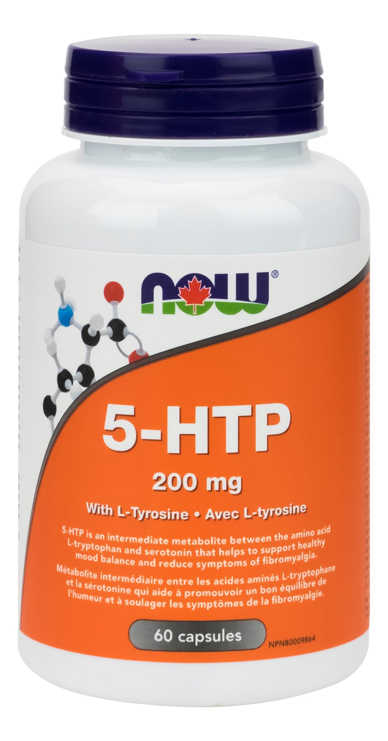 NOW 5-HTP 200mg + L-Tyrosine 60 Capsules