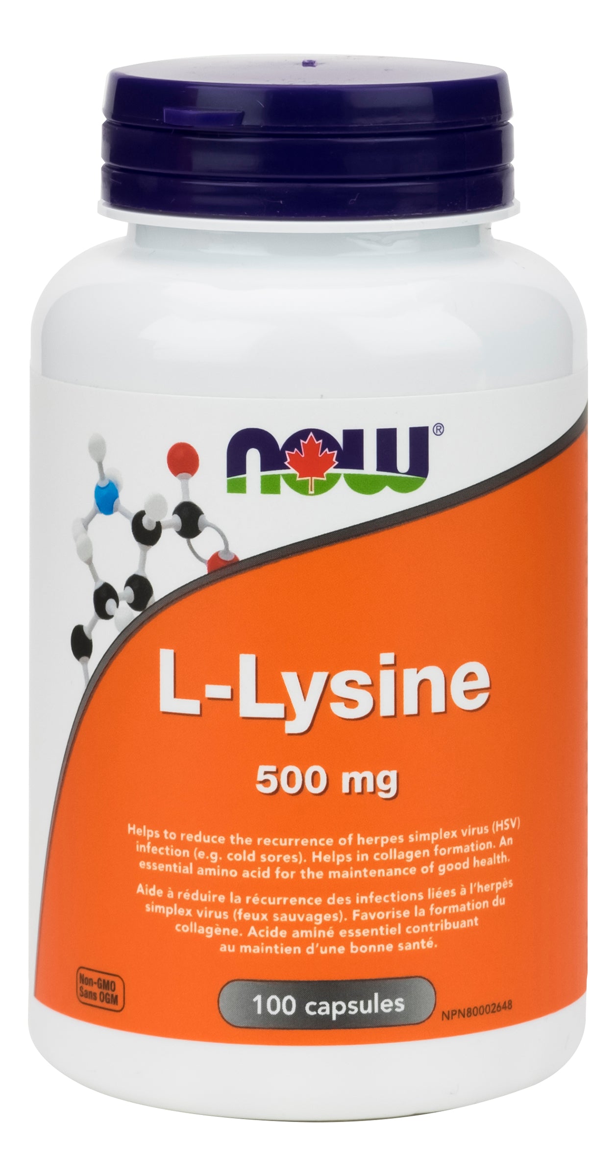 Now L-Lysine 500mg 100 Capsules