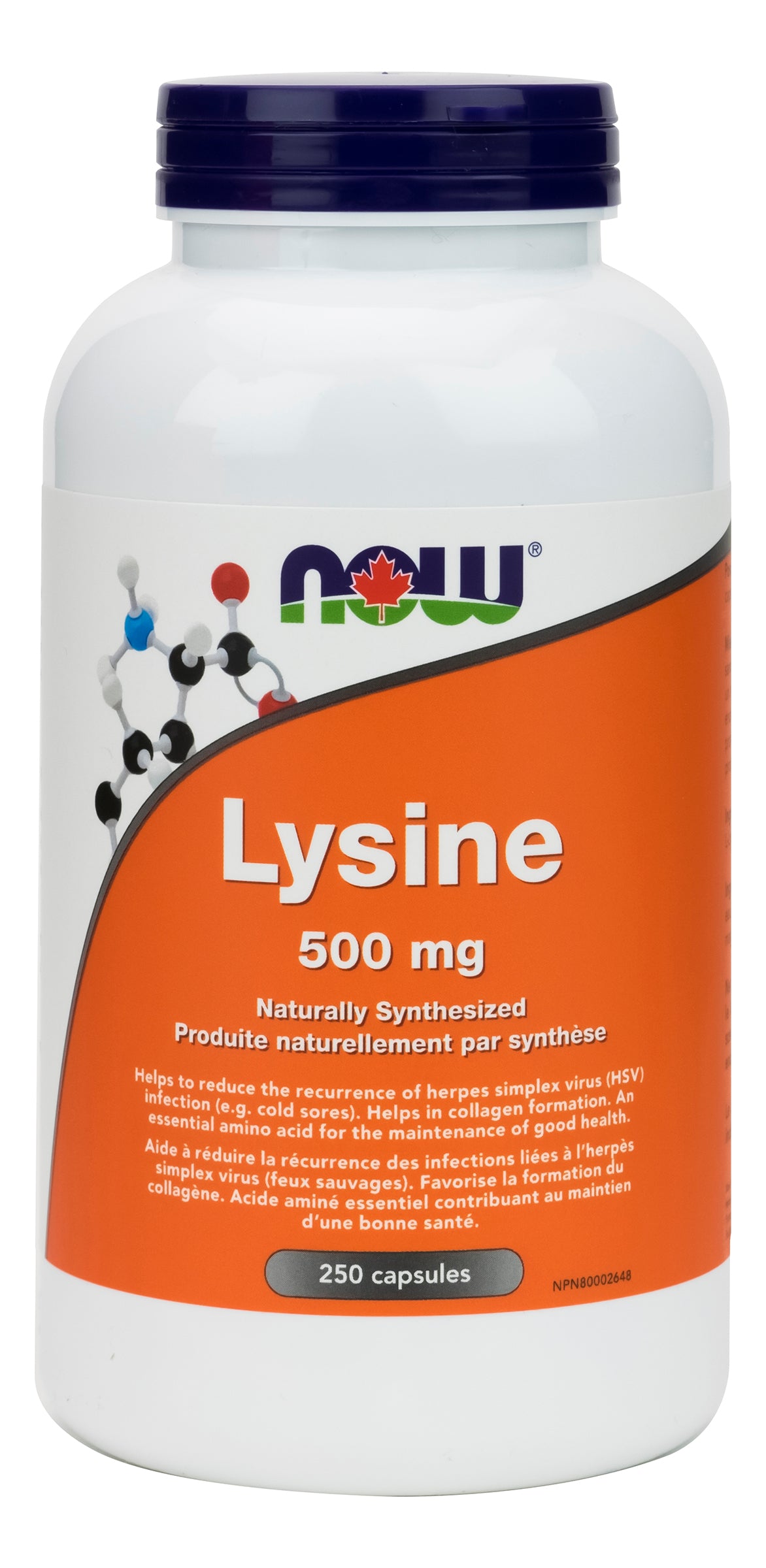 Now L-Lysine 500mg 250 Capsules