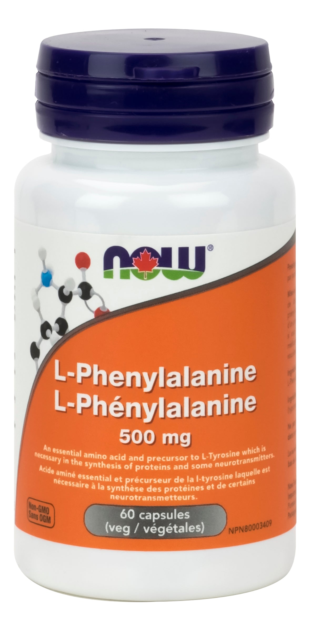 NOW L-Phenylalanine 500mg 60 Vegetarian Capsules