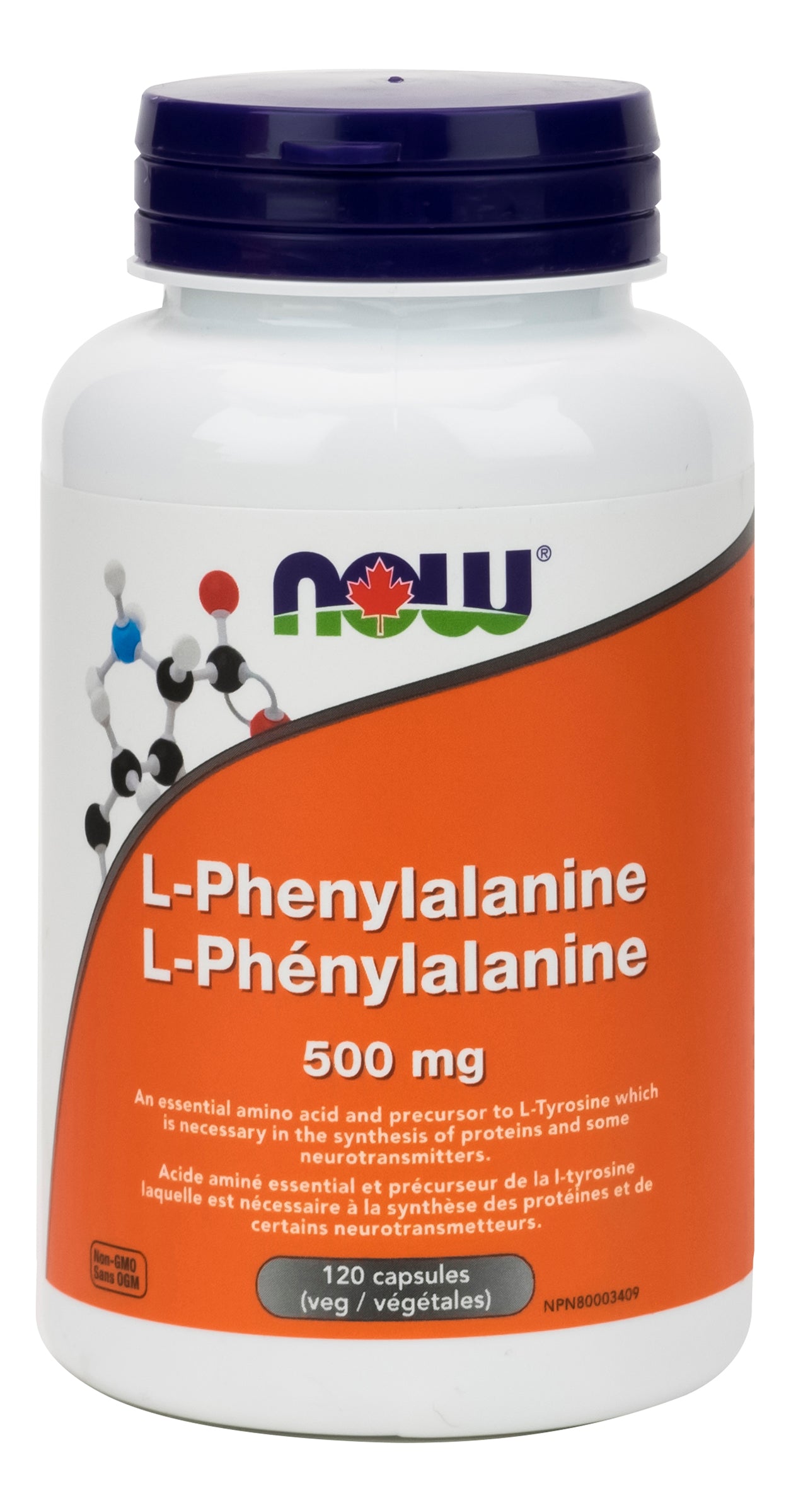 NOW L-Phenylalanine 500mg 120 Vegetarian Capsules
