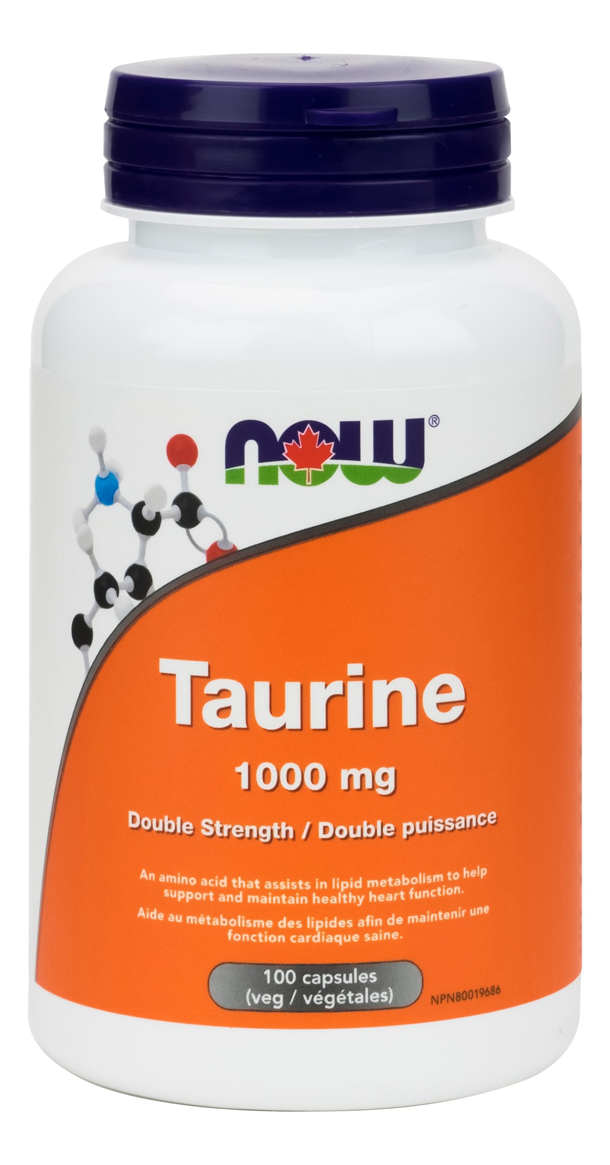 Now Taurine 1000mg Double Strength 100 Vegetarian Capsules