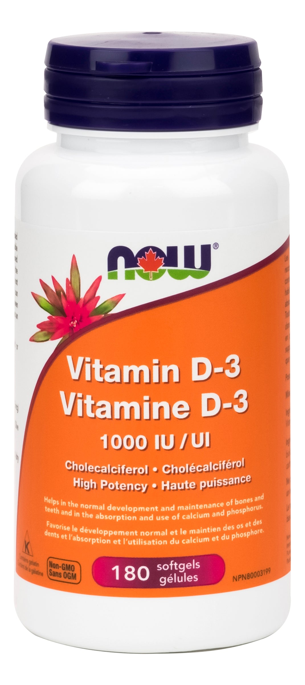 Now Vitamin D-3 1000 iu 180 Softgels