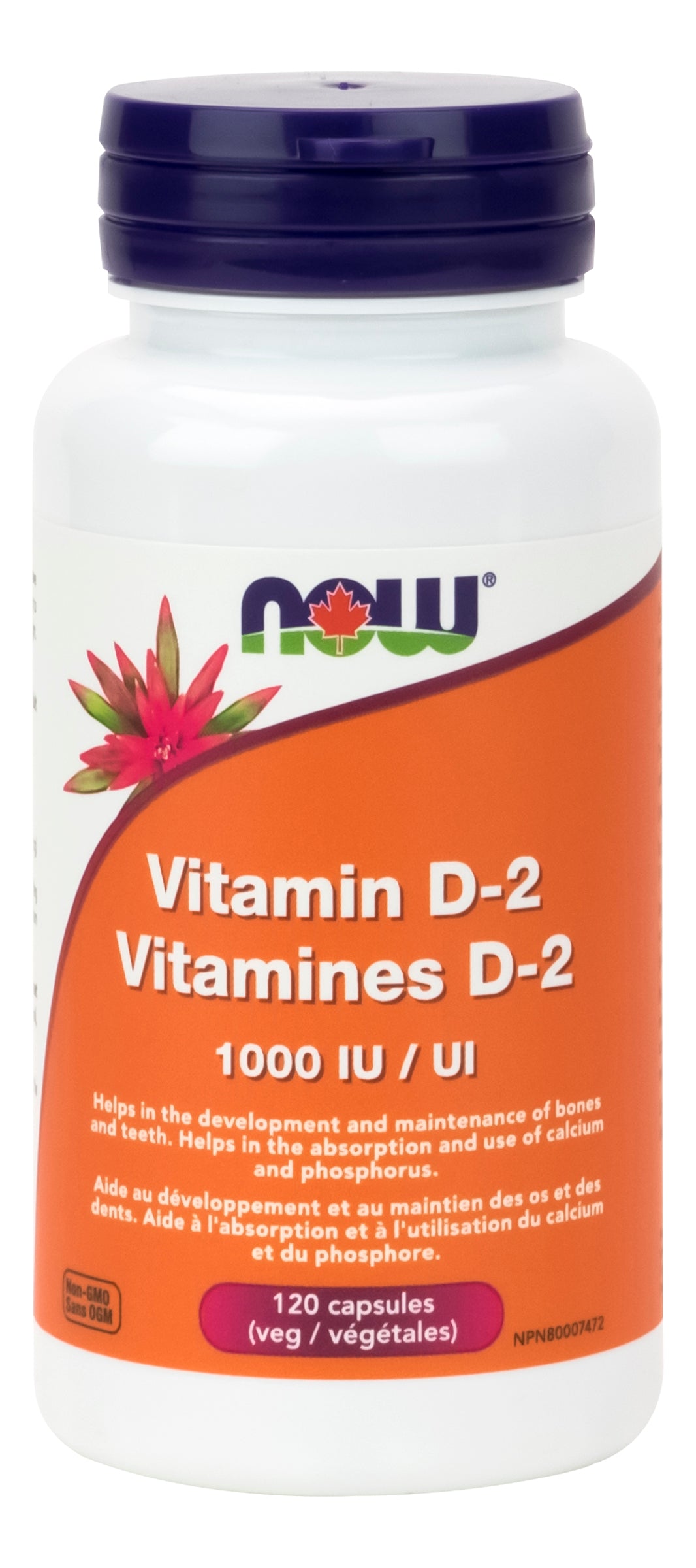 NOW Vitamin D-2 1000IU 120 Vegetarian Capsules