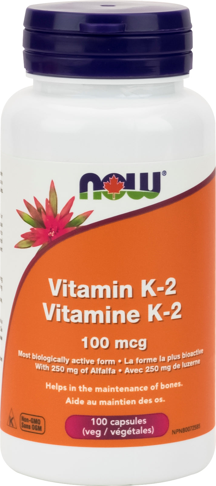 NOW Vitamin K2 100mcg 100 Vegetarian Capsules